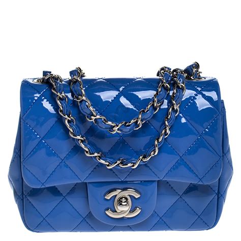 blue chanel flap bag mini|Chanel shoulder bag blue.